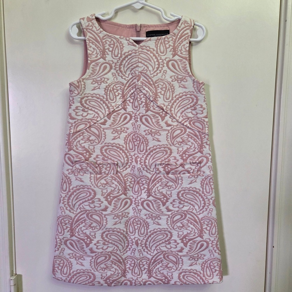 Victoria Beckham for Target Girls Pink Paisley Jacquard Shift Dress XS